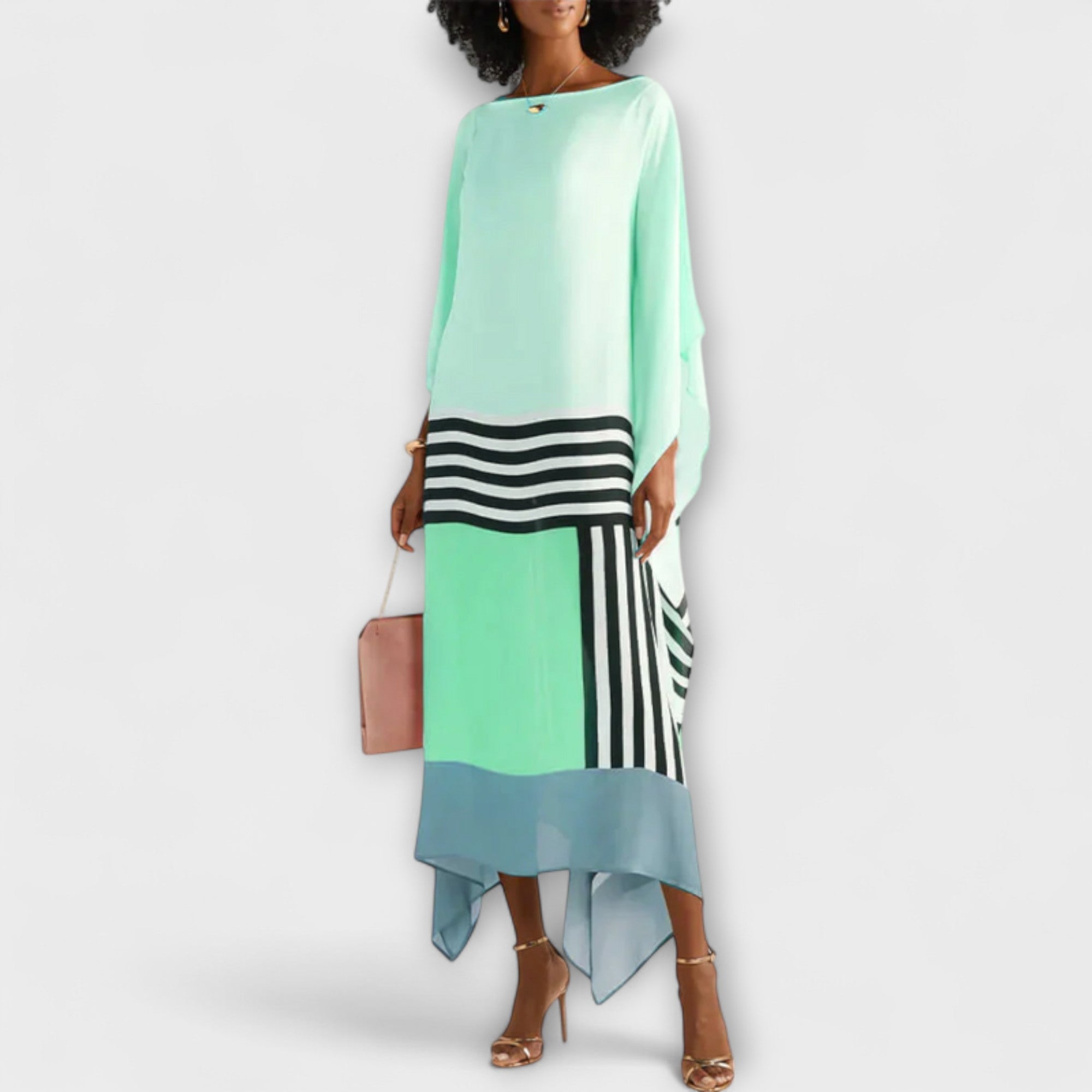 Elenora - geometrický kaftan volného střihu