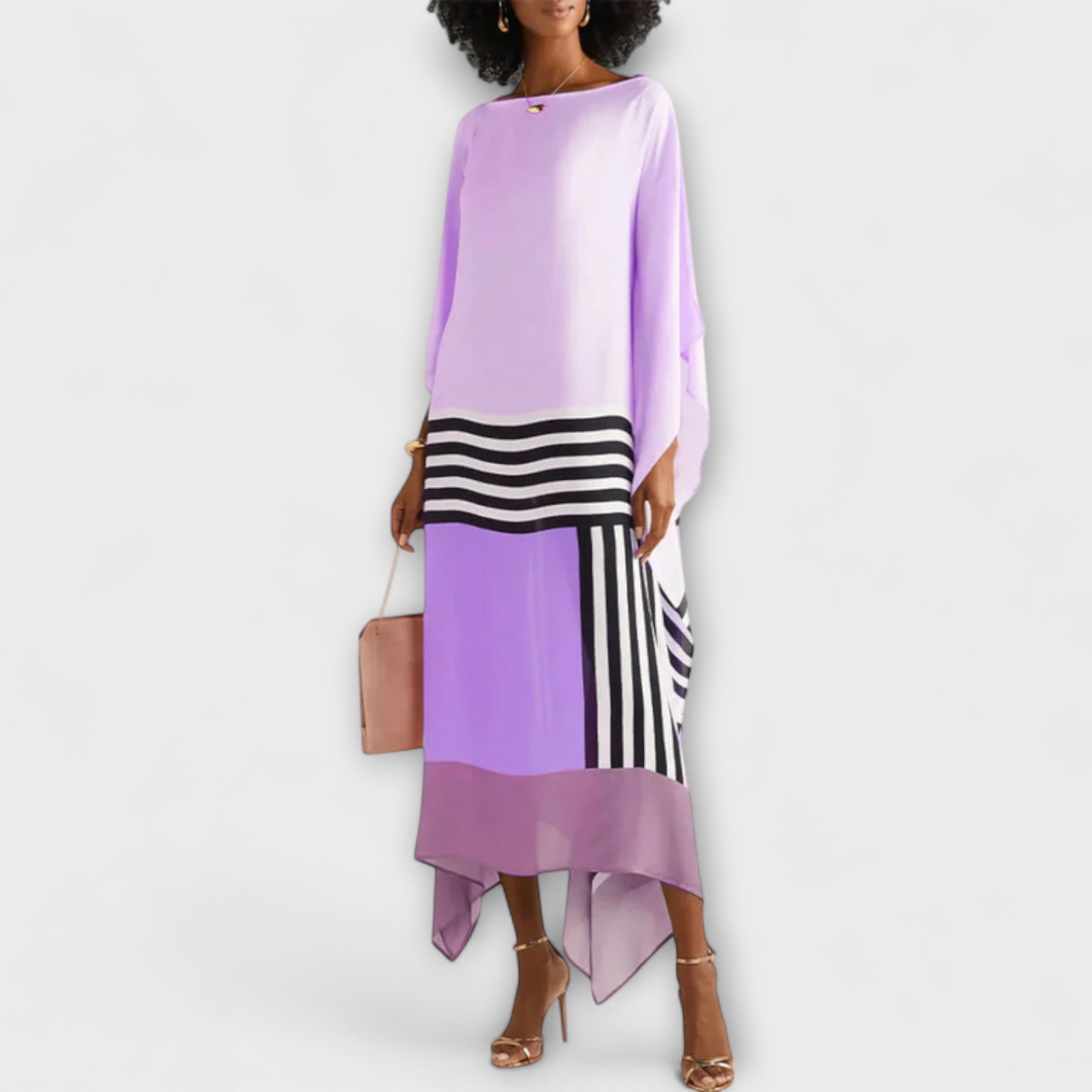 Elenora - geometrický kaftan volného střihu