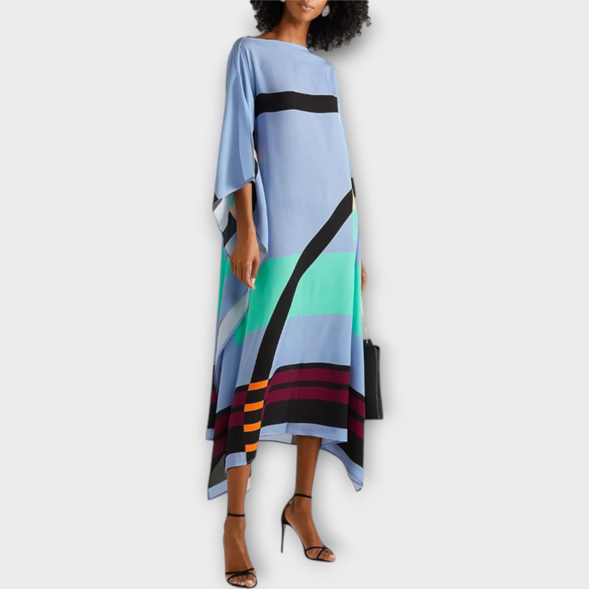 Elenora - geometrický kaftan volného střihu