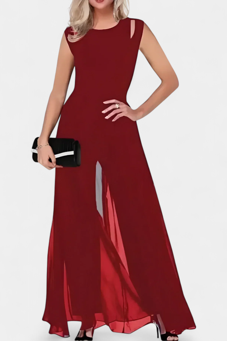 Nadia Mono Elegante bez Rukávů s Přední Průsvitností