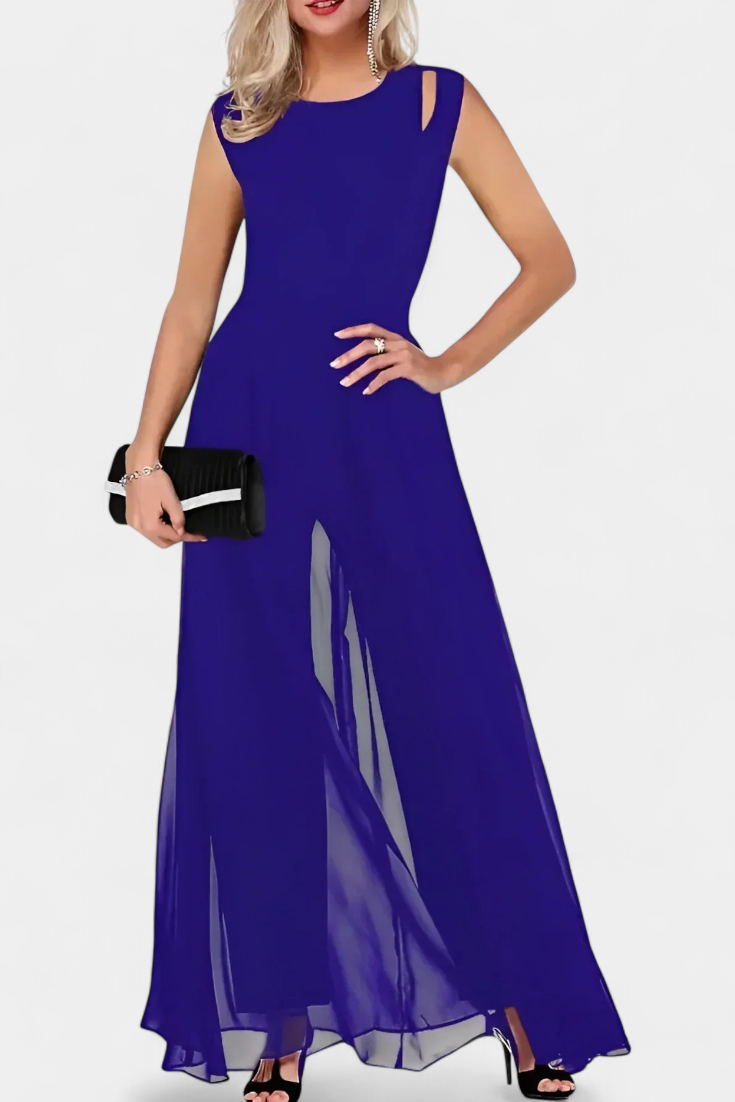 Nadia Mono Elegante bez Rukávů s Přední Průsvitností