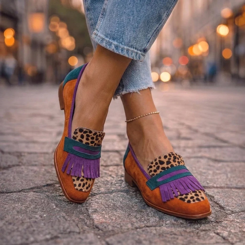 Blanka Mokasíny se třásněmi a leopardím vzorem