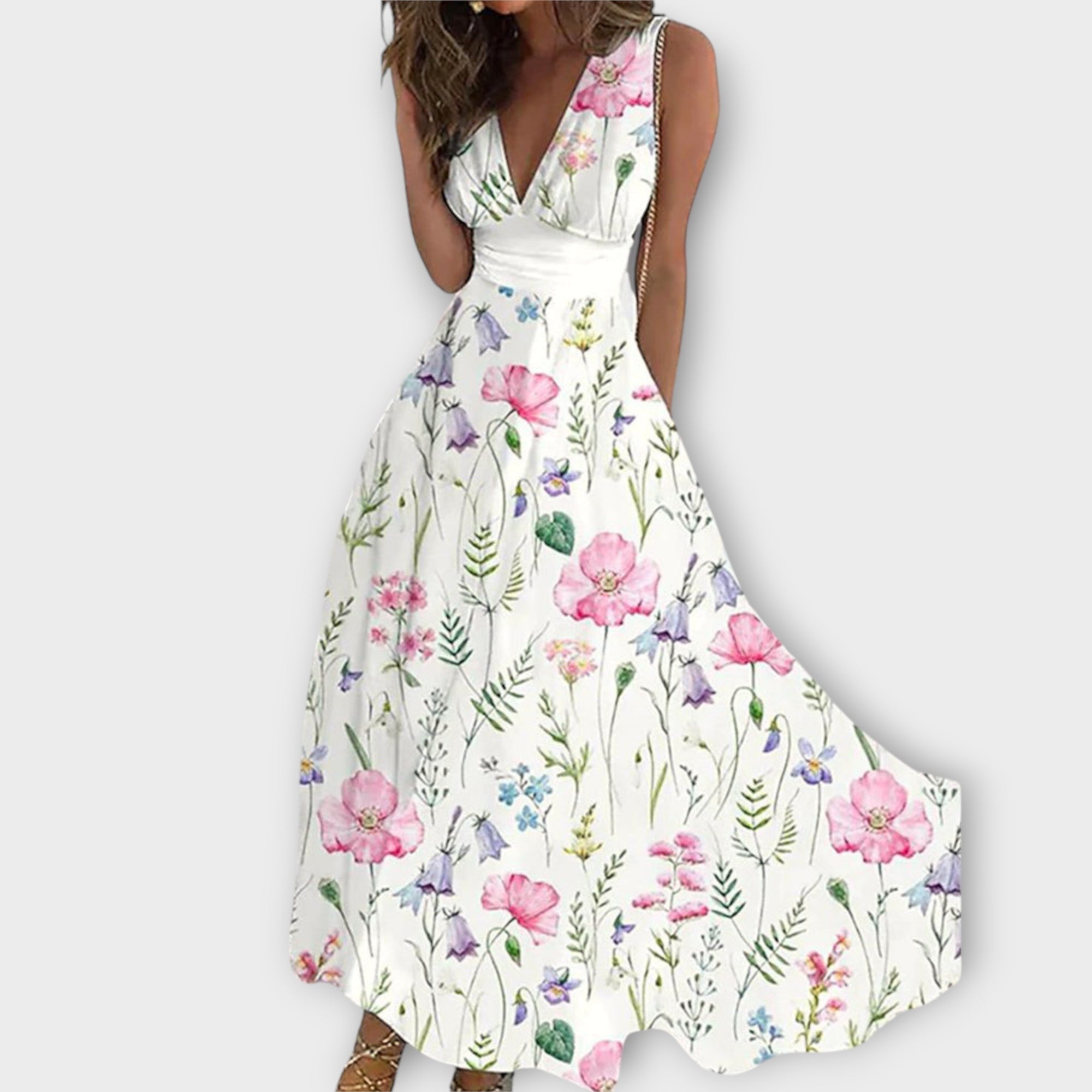 Romy - Květinové šaty s výstřihem do V