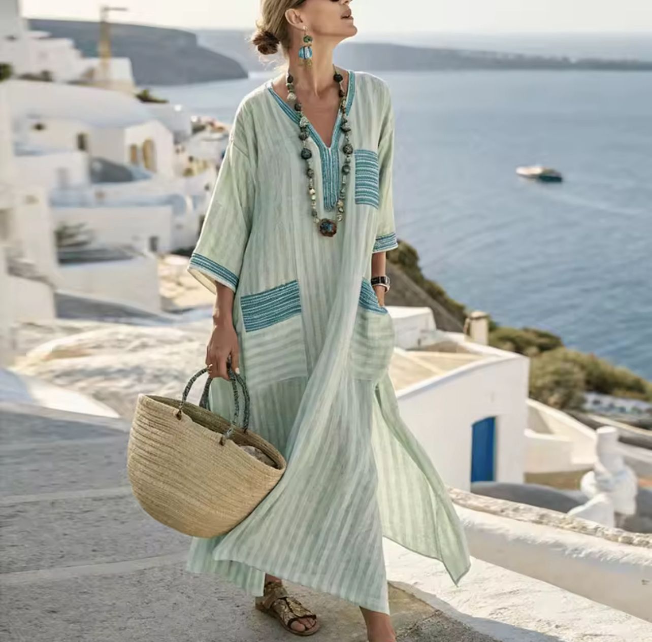 Elegantní Marie - dlouhé plážové šaty pro stylový letní vzhled