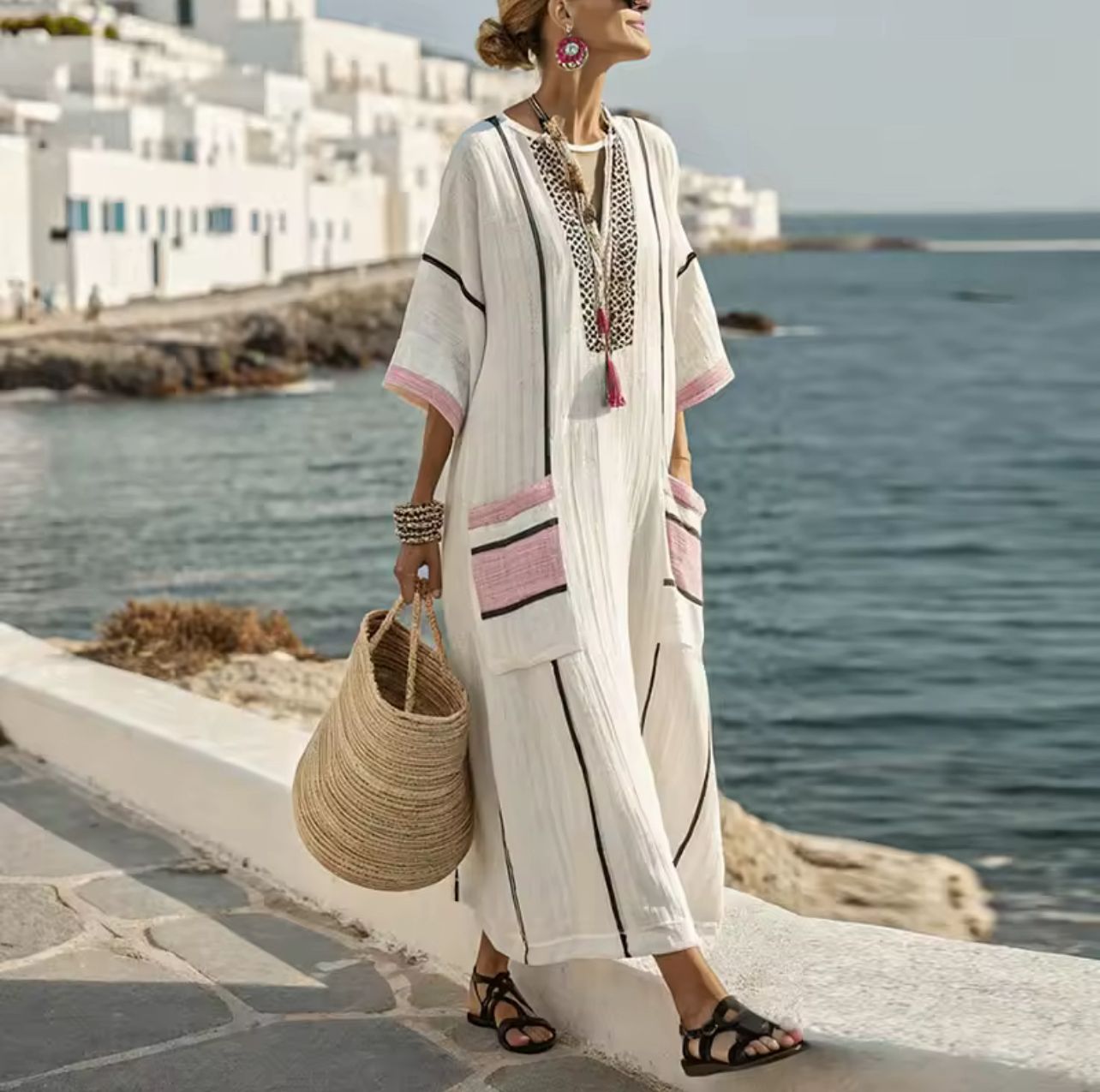 Elegantní Marie - dlouhé plážové šaty pro stylový letní vzhled