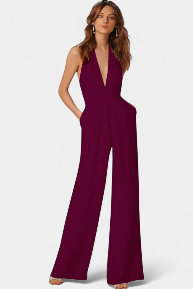 Lila Mono s Širokými Nohavicemi a Lehkým Elegantním Stylem
